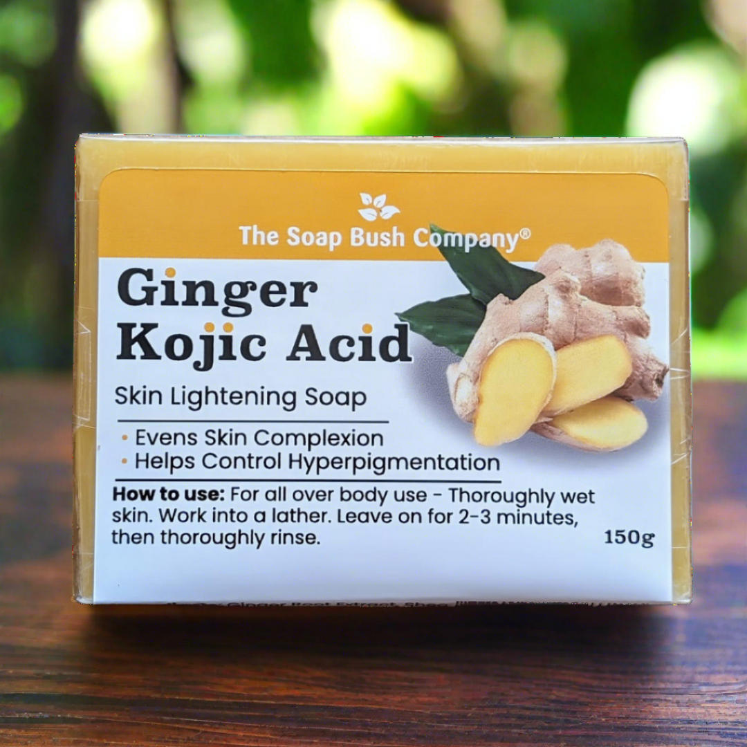 ginger soap, Soap Bush Kojic Acid Skin Lightening Soap, Lightens Skin Complexion, Helps Control Hyperpigmentation, kojie san kojic soap, kojie san skin brightening soap, marie france Real Kojic Acid Soap (Maximum Strength) kojic acid soap, skin lightening, skin brightening, hyperpigmentation, turmeric, papaya, all over body use, fade dark marks, dark spots,Clore Beauty Supply,Hair Mall, BSW, Rex, BCI, JNK, Mama Cee Beauty Supply, Miami Beauty Supply, Ricom, Hera Beauty Supply, best kojic acid soap