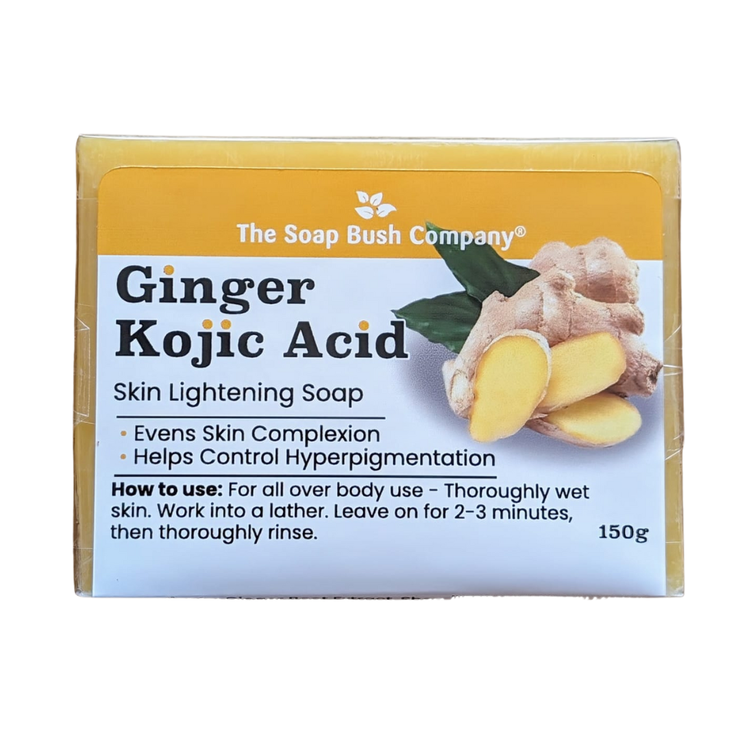 Soap Bush Ginger Kojic Acid Skin Lightening Soap, Evens Skin Complexion, Helps Control Hyperpigmentation ingredient pure ginger, soapbushco, ginger soap, The Soap Bush Company Kojic Acid Skin Lightening Soap, Lightens Skin Complexion, , Clore Beauty Supply,Hair Mall, BSW, Rex, BCI, JNK, Mama Cee Beauty Supply, Miami Beauty Supply, Ricom, Hera Beauty Supply, best kojic acid soap,What is kojic acid soap, and how does it work?, How effective is kojic acid soap for dark spots and hyperpigmentation,turmeric