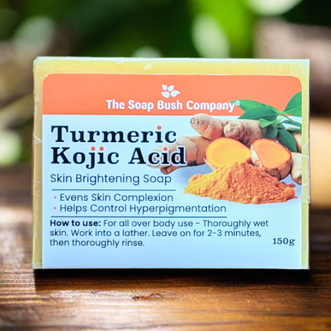 Soap Bush Kojic Acid Turmeric Skin Lightening Soap, Lightens Skin Complexion, Helps Control Hyperpigmentation, kojie san kojic soap, kojie san skin brightening soap, marie france Real Kojic Acid Soap  kojic acid soap, skin lightening, skin brightening, hyperpigmentation, turmeric, papaya,Clore Beauty Supply,Hair Mall, BSW, Rex, BCI, JNK, Mama Cee Beauty Supply, Miami Beauty Supply, Ricom, Hera Beauty Supply, Mama Africa Beauty Supply,What ingredients should I look for in a kojic acid ?best kojic acid soap